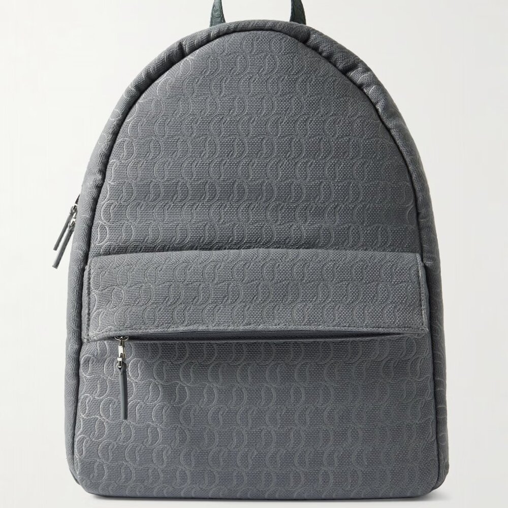 Christian Louboutin ZIP N FLAP Monogram Logo Jacquard Canvas Backpack Bag